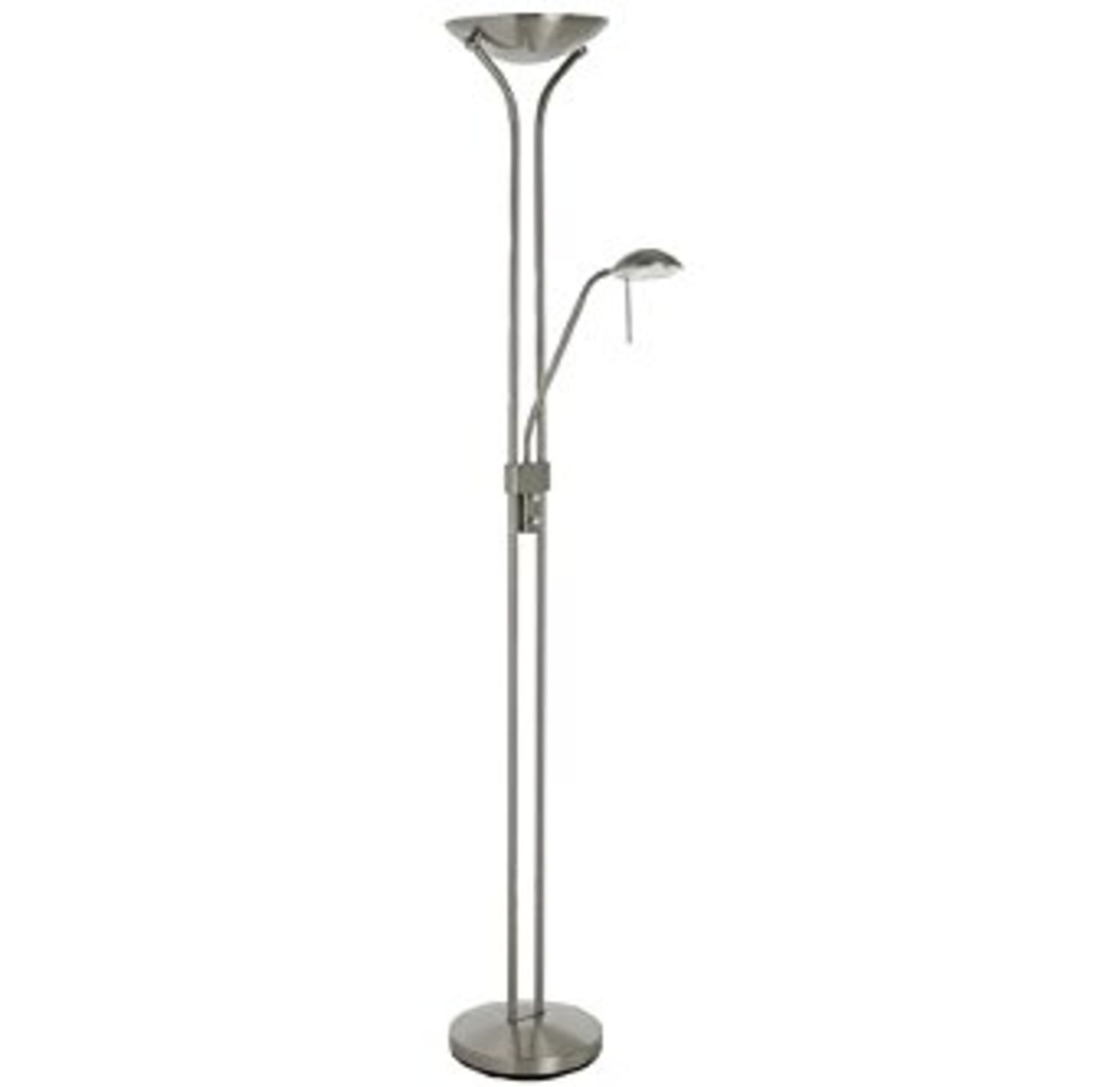 1 x BOXED ZELLA FLOOR LAMP IN STAINLESS STEEL RRP £85 (17.10.17) (3775106) *PLEASE NOTE THAT THE BID