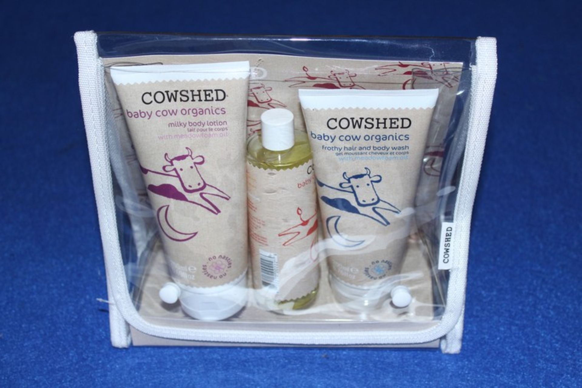 10 x COW SHED BABY GIFT SET TO INCLUDE MILK BODY LOTION, FROFFY HAIR AND BODY WASH AND MASSAGE
