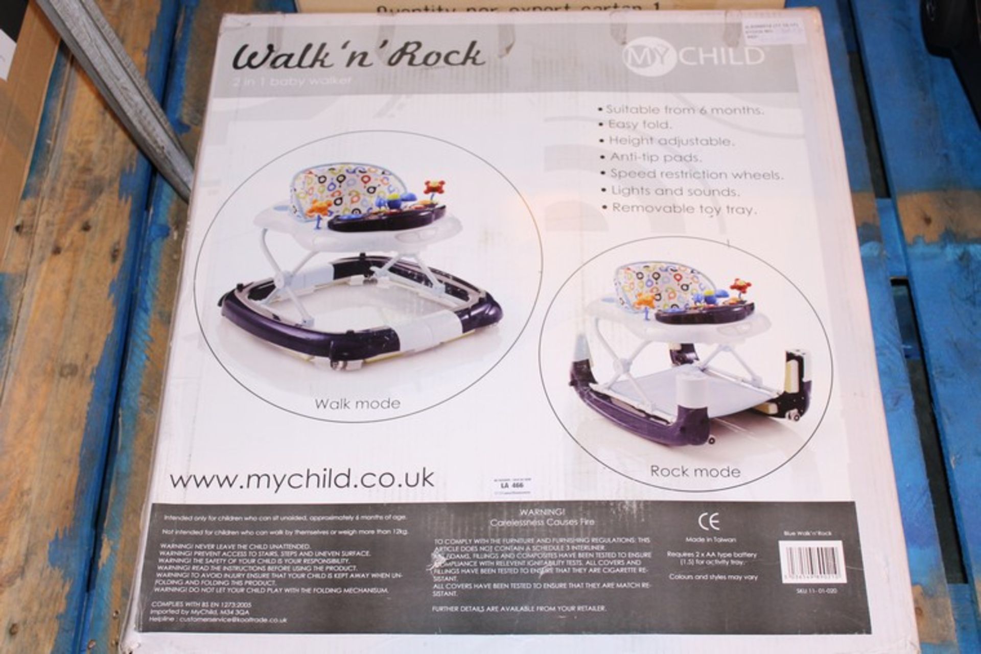 1 x BOXED WALK AND ROCK 2 IN 1 BABY WALKER RRP £50 (17.10.17) (3768237) *PLEASE NOTE THAT THE BID