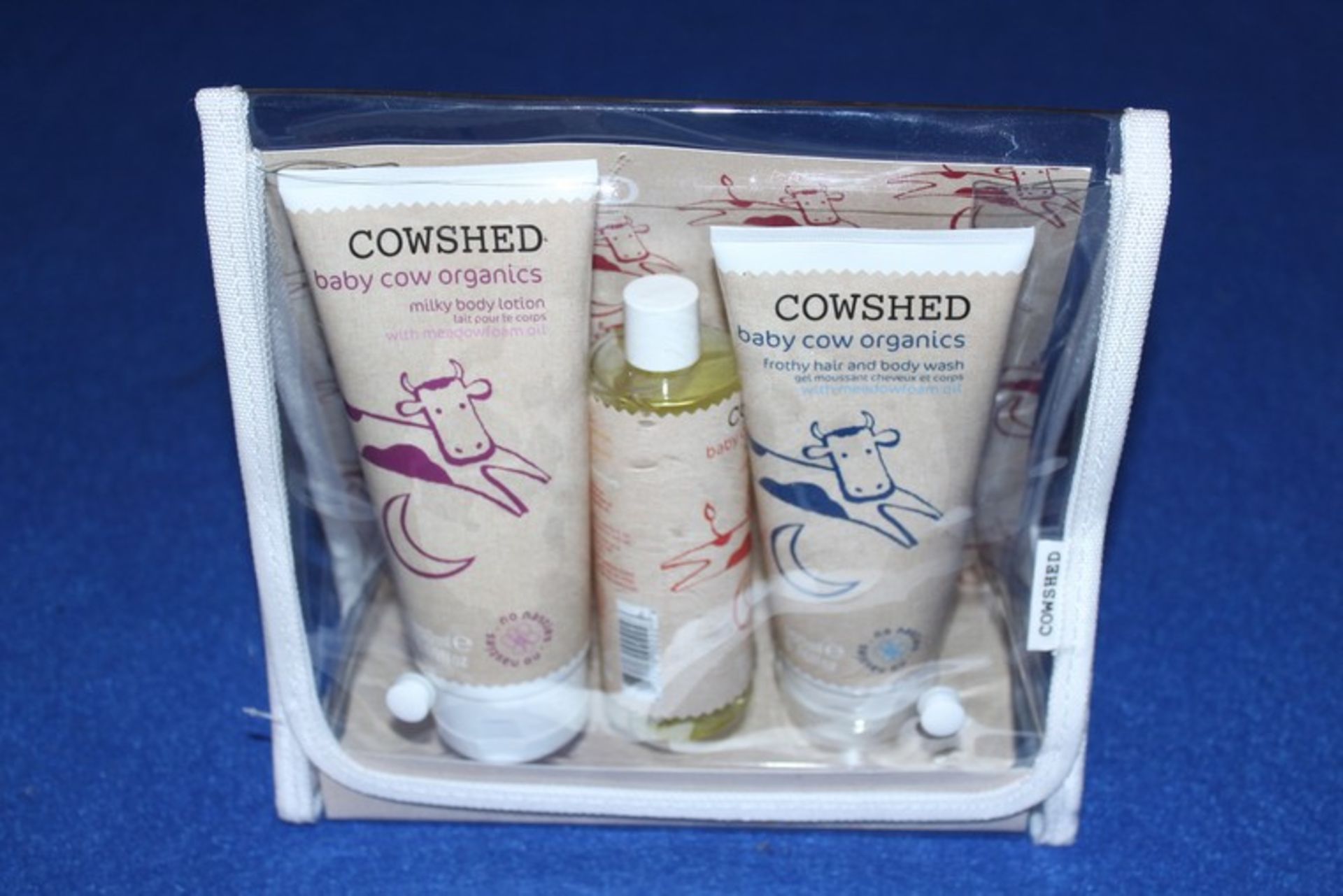 10 x COW SHED BABY GIFT SET TO INCLUDE MILK BODY LOTION, FROFFY HAIR AND BODY WASH AND MASSAGE