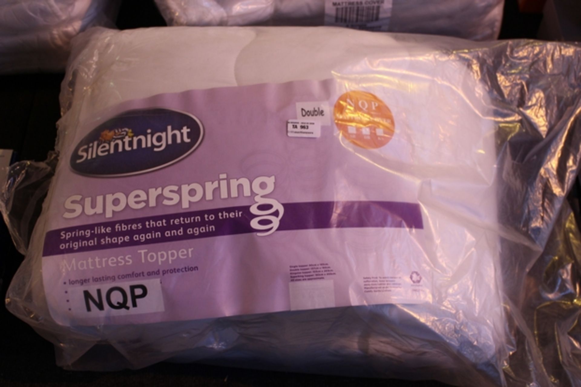1X BAGGED UNUSED SILENT NIGHT SUPER SPRING DOUBLE MATTRESS TOPPER (DS-NP)