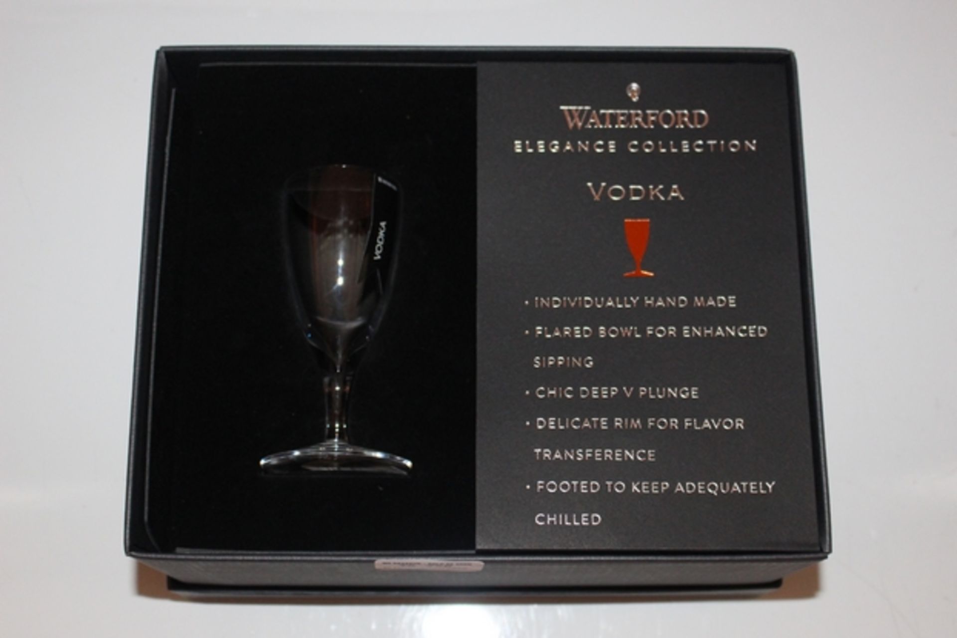 1X BOXED WATERFORD VODKA GLASS RRP £40 (DS-TLH-F) (32.075)