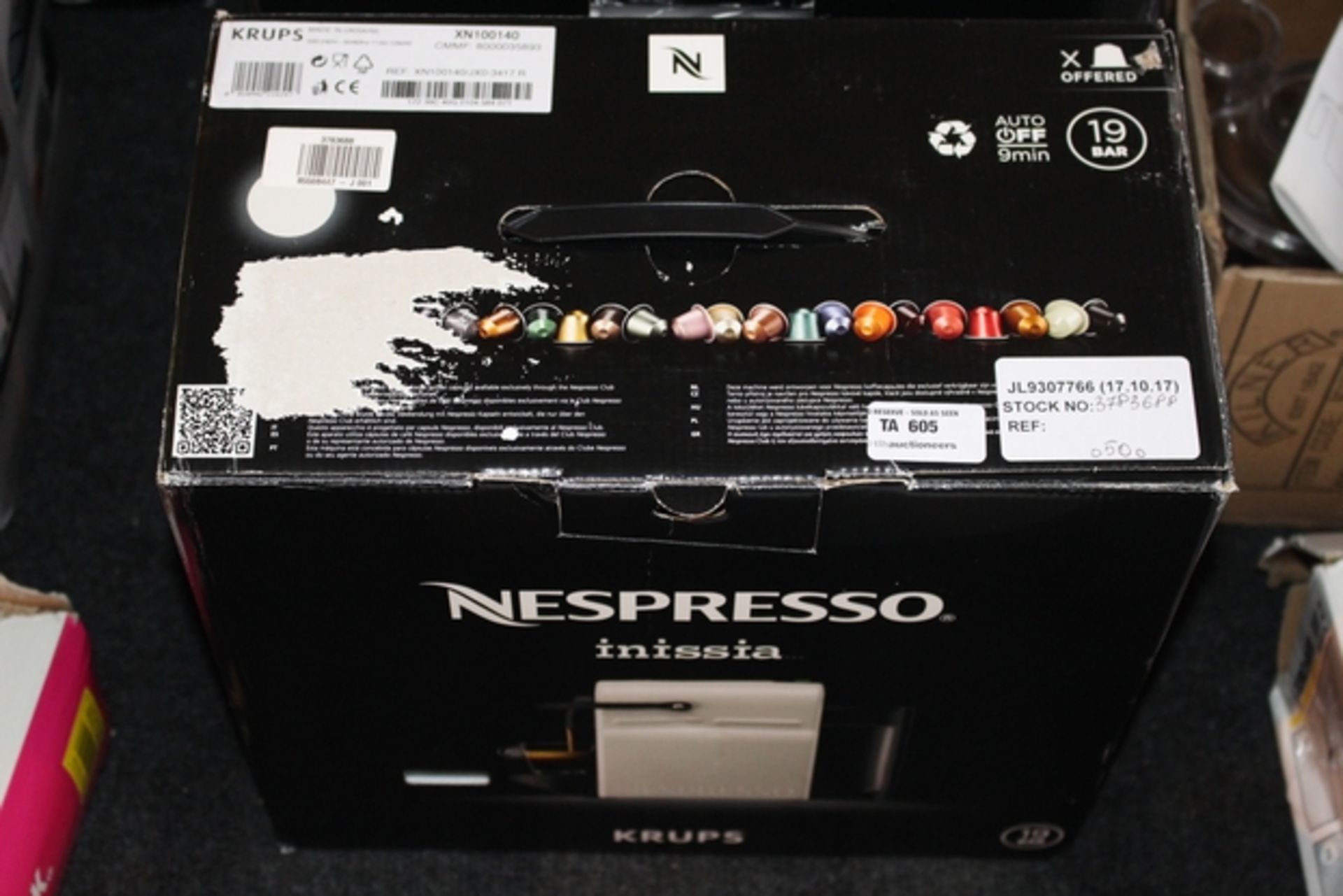 1X BOXED KRUPS NESPRESSO INISSIA RRP £60 (JL9307766) (17/10/17) ( 3783688)