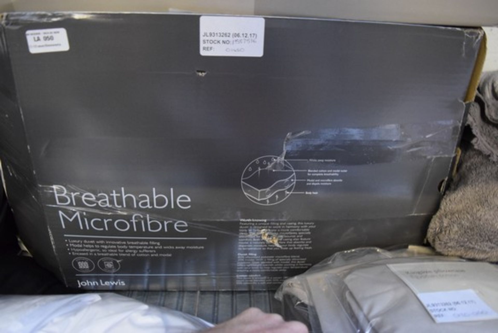 1 x BOXED BREATHABLE MICROFIBRE 4.5+9 TOG KING SIZE DUVET RRP £145 06.12.17 1587536 *PLEASE NOTE