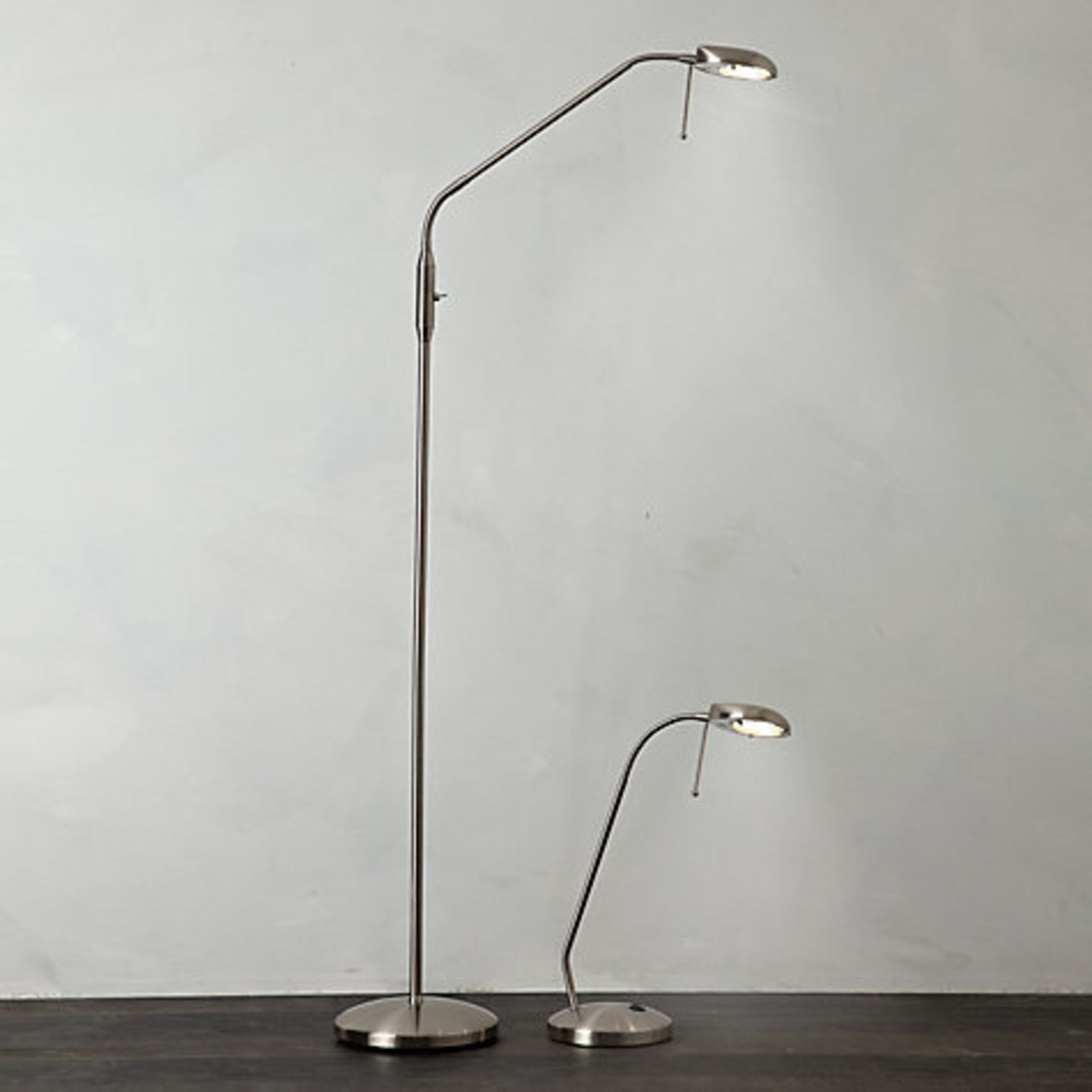 1 x BOXED ALLERGO FLOOR LAMP IN CHROME RRP £100 *PLEASE NOTE THAT THE BID PRICE IS MULTIPLIED BY THE