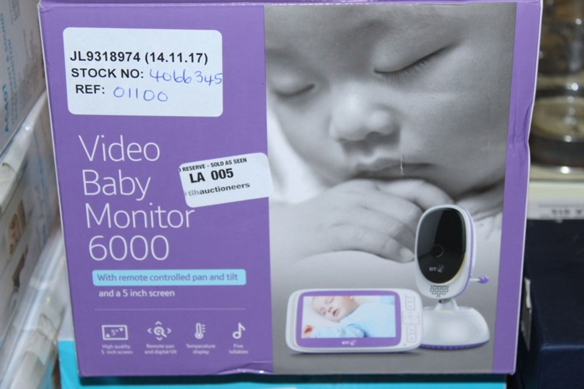 1 x BOXED BT VIDEO BABY MONITOR 6000 WITH 5" SCREEN RRP £110 (14/11/17) (4066345) *PLEASE NOTE