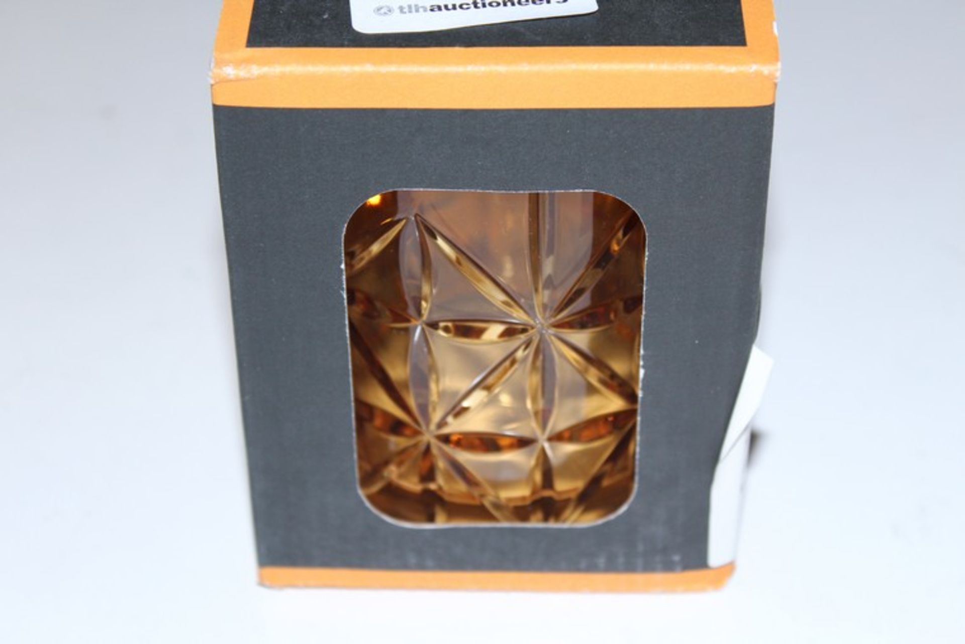 3 x BOXED BRAND NEW WISKY GLASSES IN ORANGE RRP £30 (16/11/17) *PLEASE NOTE THAT THE BID PRICE IS