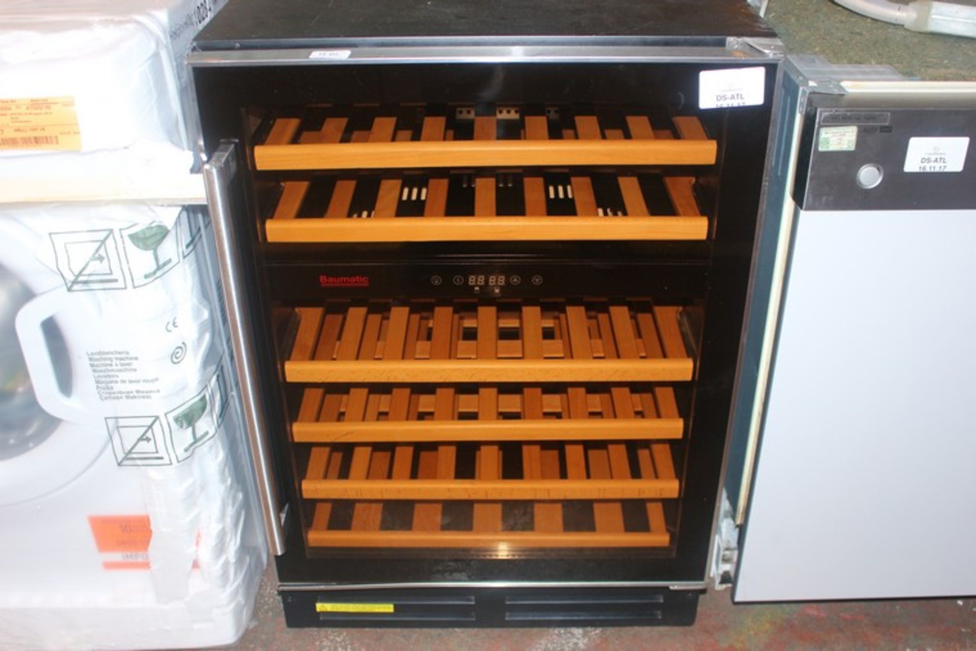 1 x LARGE WINE FRIDGE IN BLACK AND CHROME RRP £300 (16/11/17) *PLEASE NOTE THAT THE BID PRICE IS
