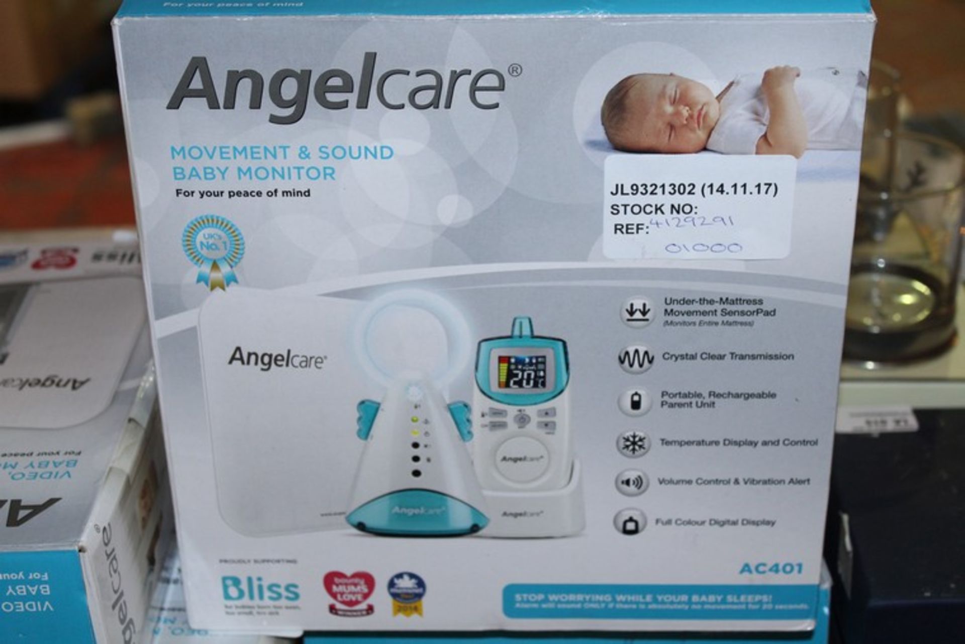 1 x BOXED ANGEL CARE MOVEMENT AND SOUND BABY MONITOR RRP £100 (16/11/17) (4129291) *PLEASE NOTE THAT