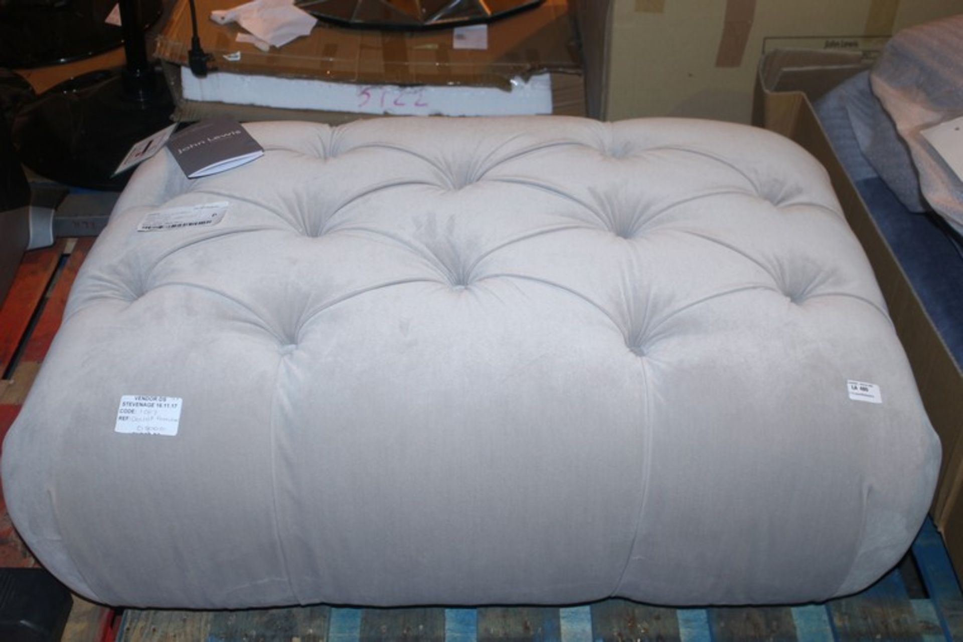 1 x DOLLOP FOOT STOOL IN GREY RRP £500 (16.11.17) (1012) *PLEASE NOTE THAT THE BID PRICE IS
