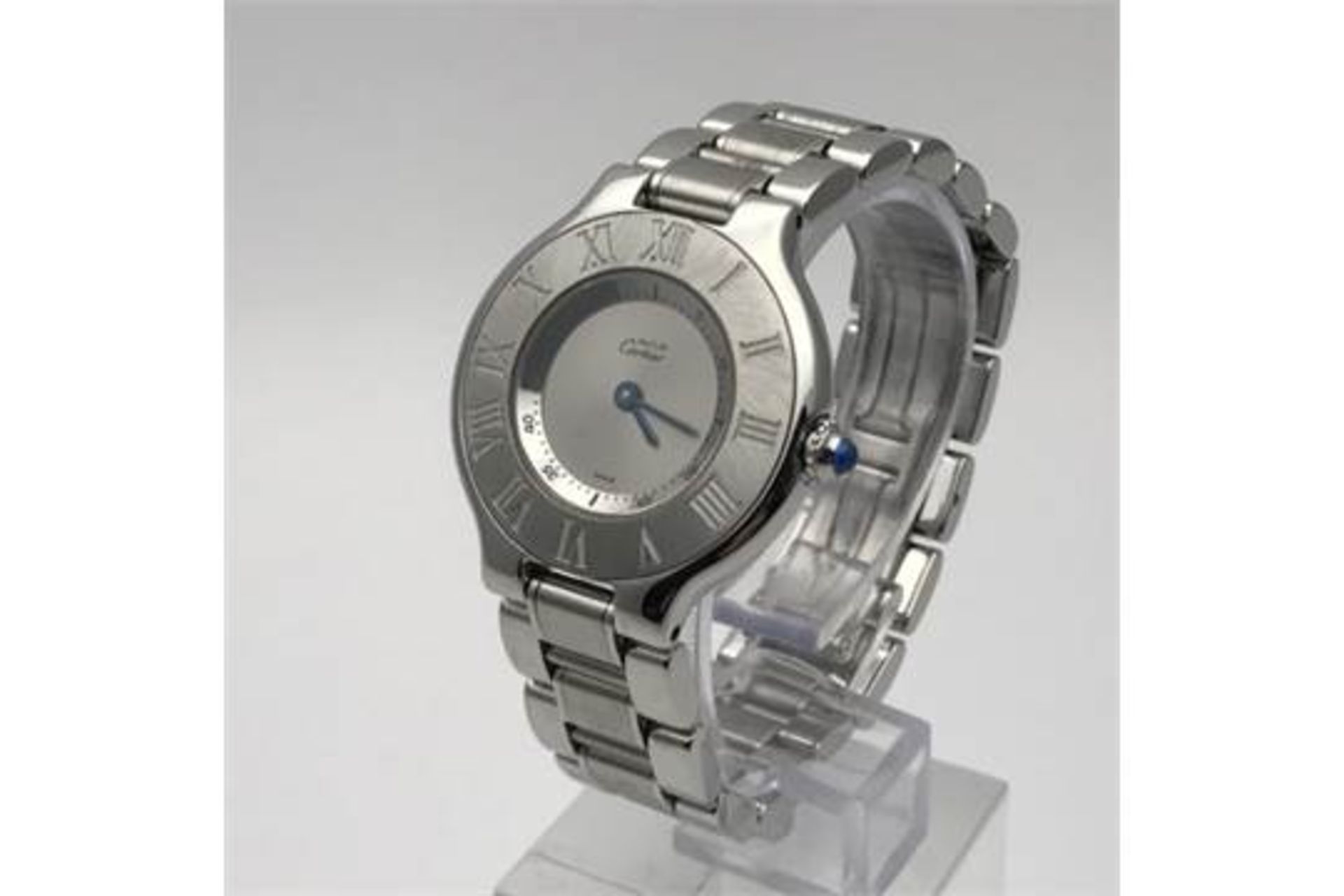 CARTIER – MUST DE CARTIER 21 STAINLESS STEEL WATCH 1340, 10/10 CONDITION AS FULLY REFURBISHED,