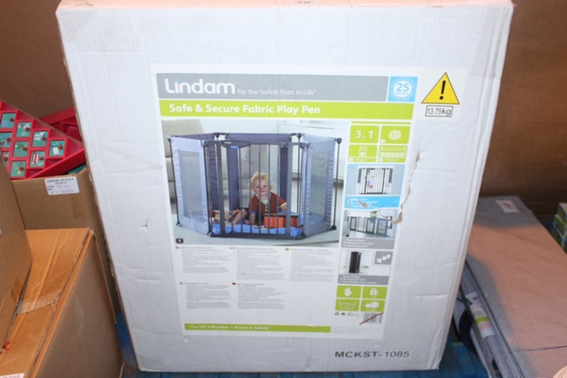 1X BOXED LINDAM SAFE AND SECURE FABRIC PLAY PEN (DS-TLH-S) (99.111)