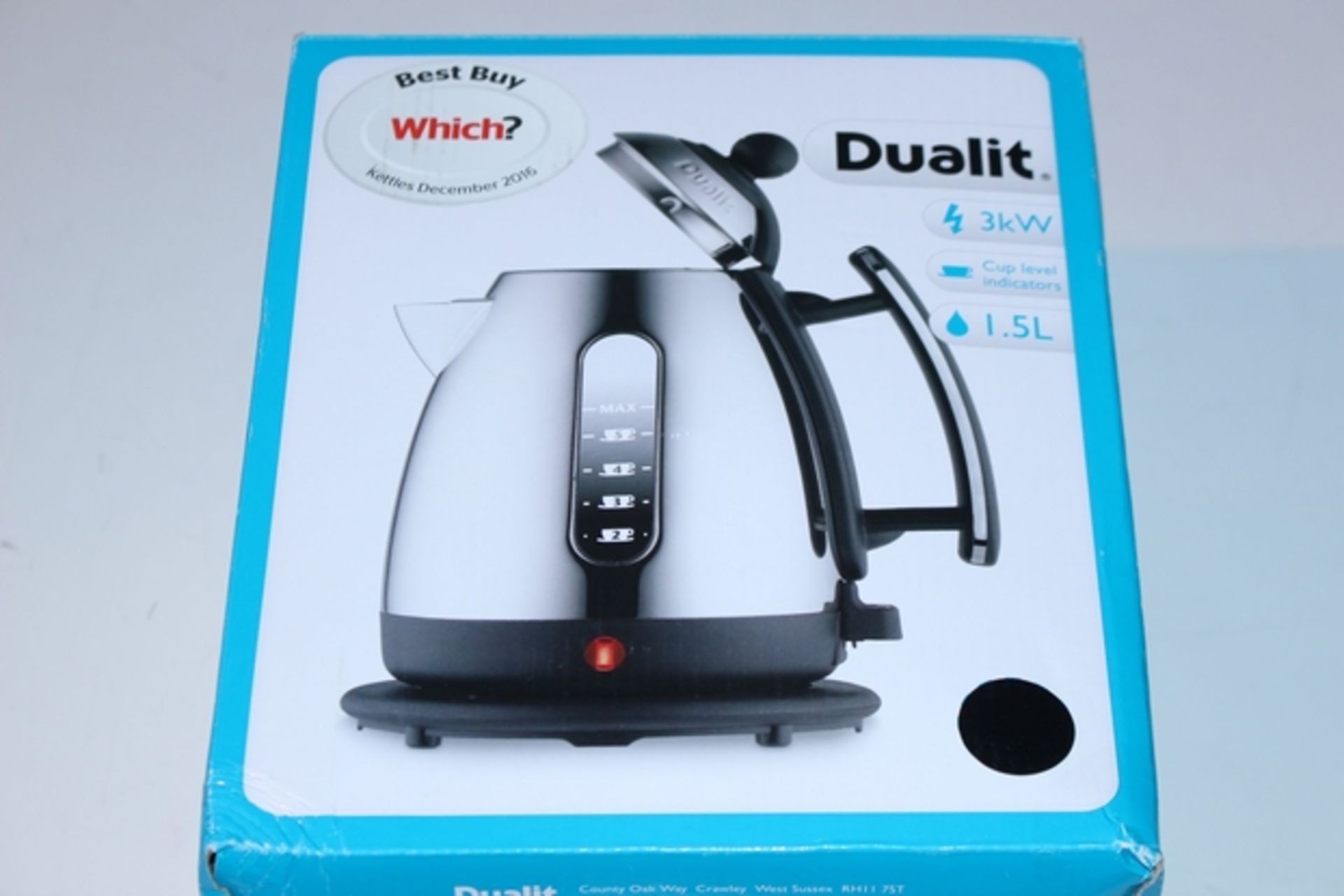 1X BOXED DUALIT 1.5 LTR JUG KETTLE RRP £80 (JL-9308580) (05/12/17) (1606560)