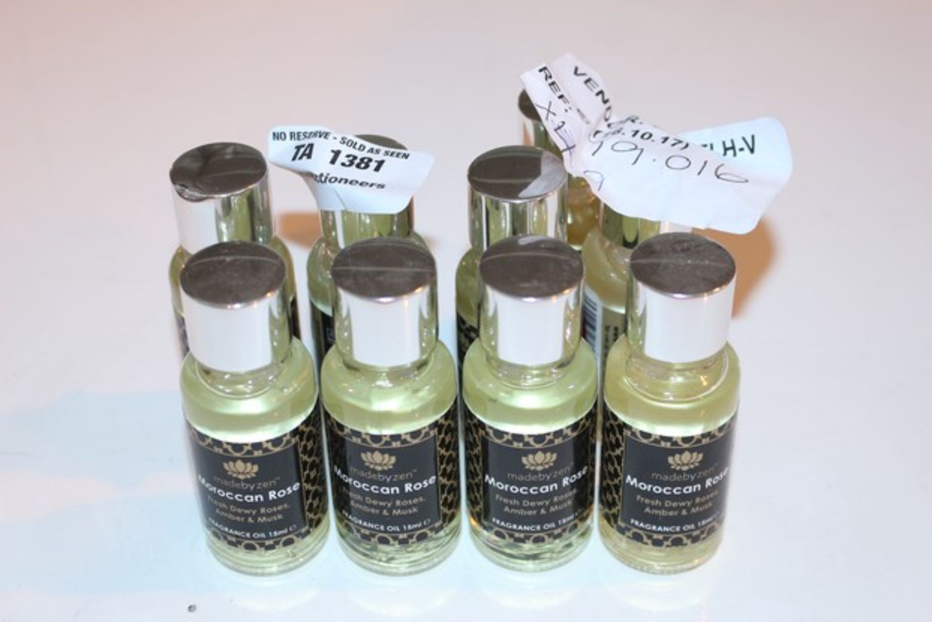 1 LOT TO CONTAIN 9 BOTTLES OF MADE BY ZEN MOROCCAN ROSE FRESH DEWY ROSES AND AMBER MUSK FRAGRANCE