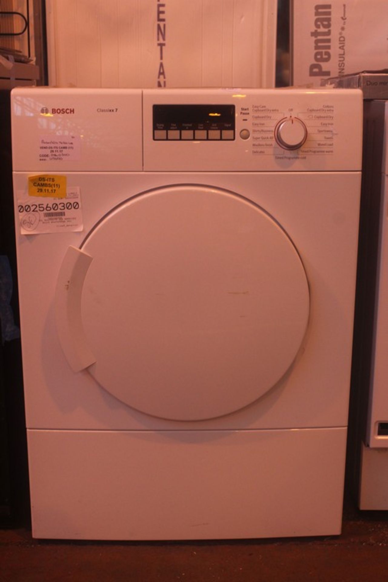 1 x BOSCH WTA74200GB DRYER IN WHITE RRP £365 (06.11.17) (2560300) *PLEASE NOTE THAT THE BID PRICE IS