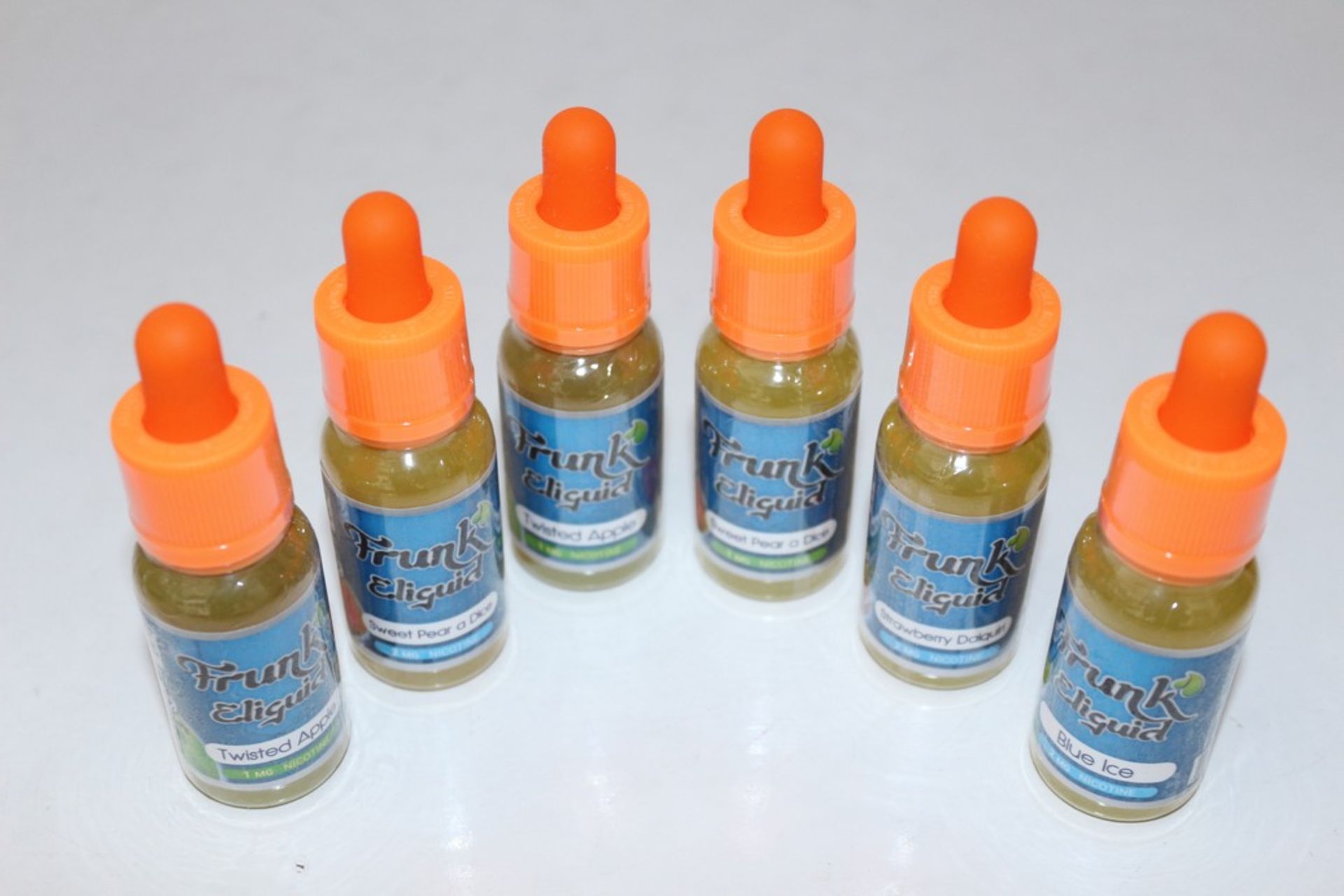 50x ASSORTED FLAVOURED UNUSED FRUNK E-LIQUIDS 20ML BOTTLES (DABANG)