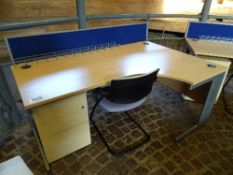 Office desk with chair and 3 drawer filing cabinet