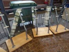 3 glass display stands