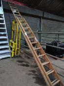 2 wooden ladders