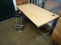 Oblong desk with black and chrome stool