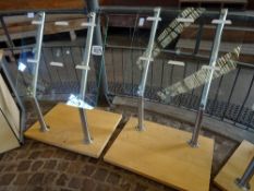 2 glass display stands