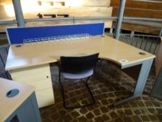Office desk with chair and 3 drawer filing cabinet