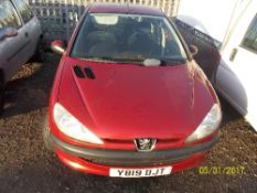 Peugeot 206 LX- Y819 DJT Date of registration: 17.04.2001 1360cc, petrol, manual, red Odometer