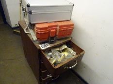 4 drawer wooden cabinet and spares