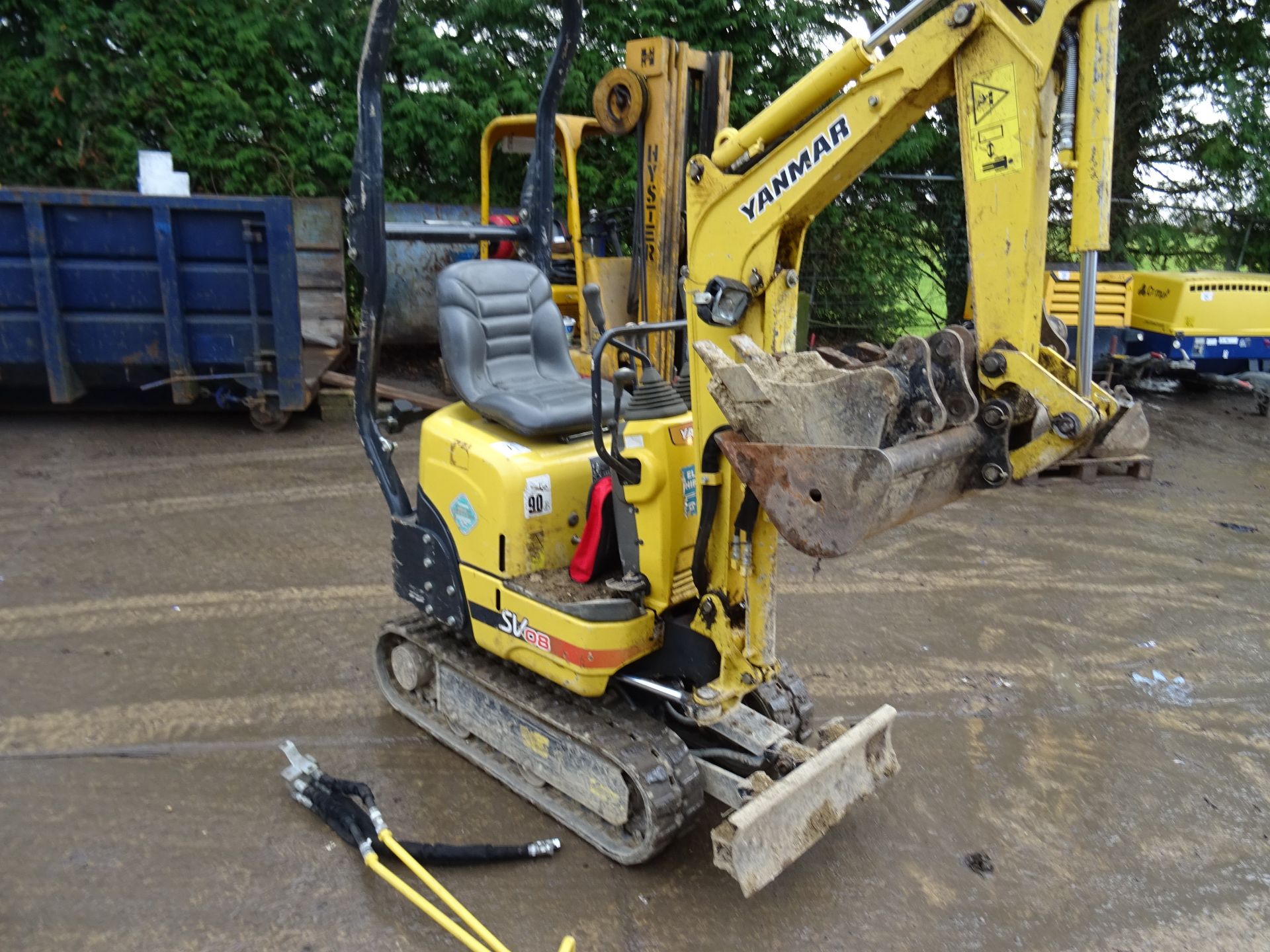 Yanmar SV08-1A(S) mini digger (2014) RDD 910 hrs 5191 c/w expanding tracks, 3 buckets. Pipes for - Image 4 of 7