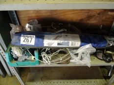 Assorted trailer ball hitches and Silverline tow pole