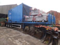 SDMO/MTU 1000kva generator in 20ft container on Montracon 40ft tri axle flat bed trailer HF3166/