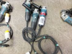 3 Makita GA5034 110v angle grinders