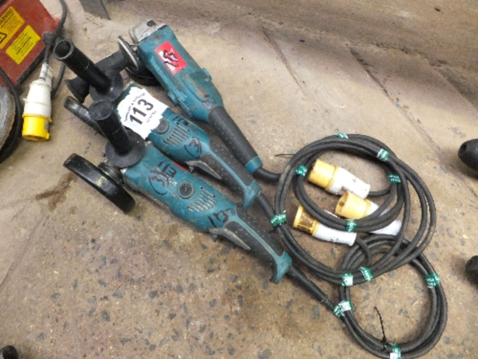 3 Makita GA5021 angle grinders 110v