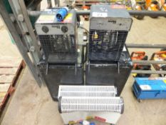 2 cabinet heaters, 2 Rhino fan heaters, 2 radiators 240v