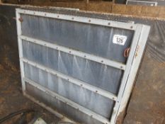 Pair of galvanised steel frames & stock board sheeted gates each 1400 x 1200