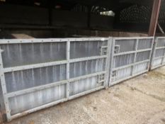 Pair of heavy duty galvanised and stock board sheeted yard gates each 2110 x 1230 (7ft x 4ft)