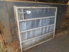 Pair of galvanised steel frames & stock board sheeted gates each 1400 x 1200