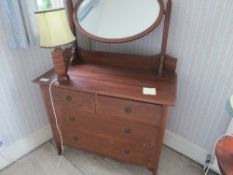 Dressing table with lamp