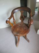 Antique wooden Captain's chair