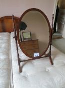 Victorian mahogany oval dressing table mirror