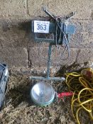 Hand held lamp and electric fence unit