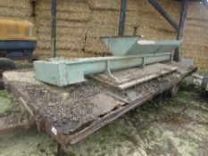 2 wheel flat bed trailer c/w grain pit conveyor