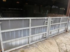 Pair of heavy duty galvanised and stock board sheeted yard gates each 2110 x 1230 (7ft x 4ft)