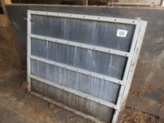 Pair of galvanised steel frames & stock board sheeted gates each 1400 x 1200