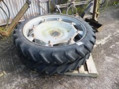 Pair of narrow row crop wheels