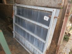 Pair of galvanised steel frames & stock board sheeted gates each 1400 x 1200