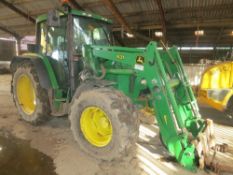 JOHN DEERE 6410 TRACTOR (20010 c/w JD631 foreloader Registration No: Y936 NYD 3,000 recorded hrs (