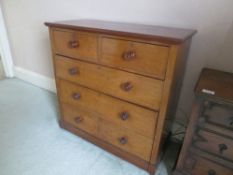Mahogany square fronted chest of drawers (2 over 3)