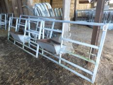 3 no 9ft galvanised heavy duty yard gates with 2 no 2ft 6in feed troughs