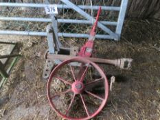Tractor drawbar and plough depth wheel plus PTO shaft